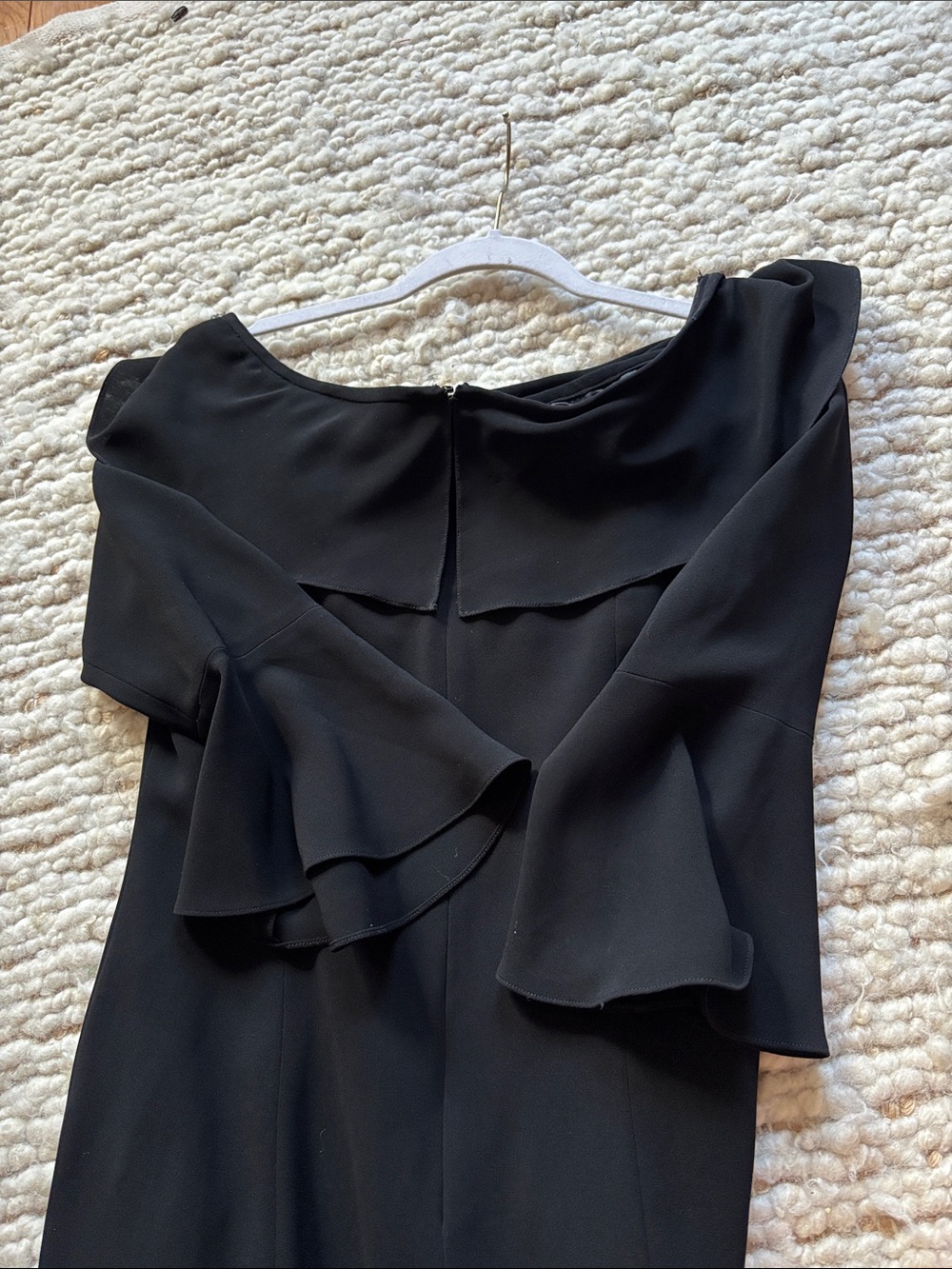 Tom and Linda platt Off-The-Shoulder Black Crepe Dress - Picture 3 of 6